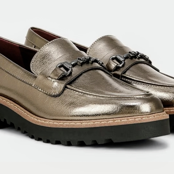 Franco Sarto Lug Soled Pewter Metallic  Loafers  NWOT\'s main image 6